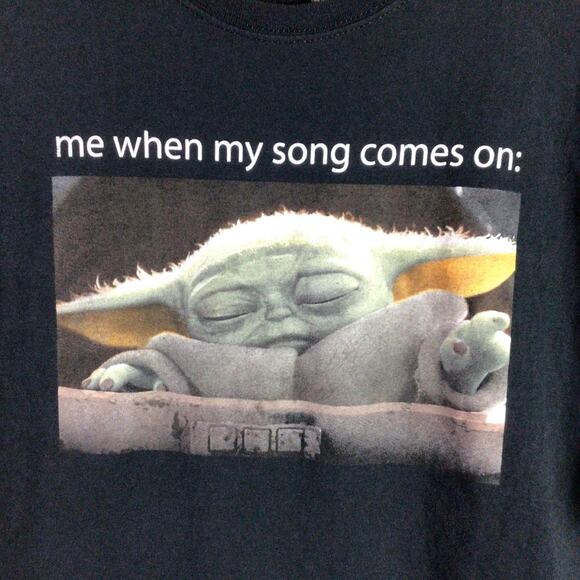 Star Wars Baby Yoda Grogu song music Meme Croptop Black XL - Picture 2 of 4